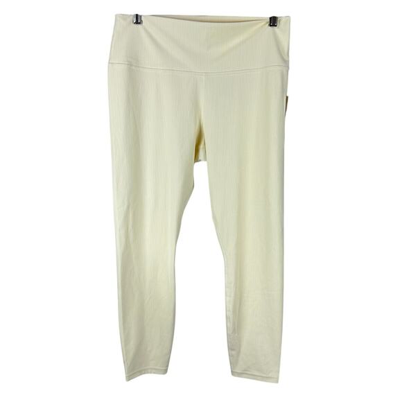 Athleta Transcend Rib 7/8 Tight Pale Yellow Women's Size Large New With Tags - Picture 2 of 11